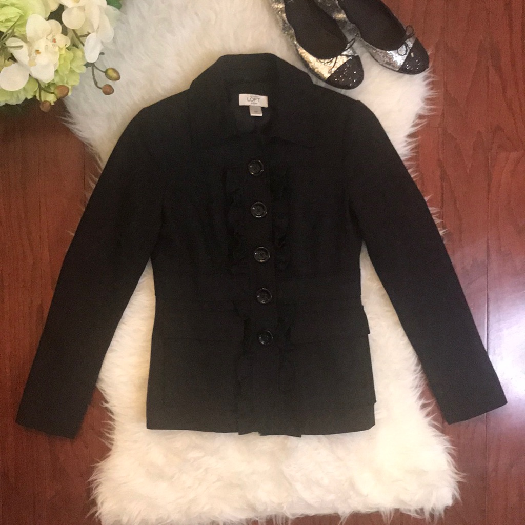 Loft Ruffle Front Jacket